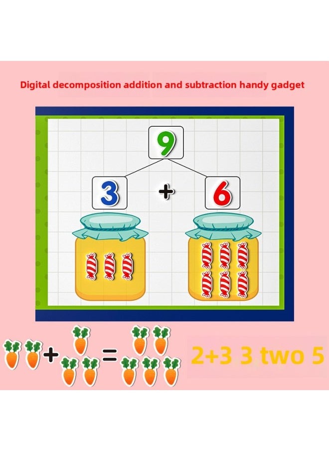null - Creative Materials Montessori Teaching Aids Montessori Kindergarten Small, Medium And Large Classes Language Area Painting Sand Scraping Box Practice-Color:Addition And Subtraction Magnetic Arithmetic Teaching Aids 29*26*2cm - Image 1