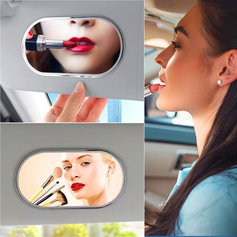 jaexest Car Sun Visor Mirror, Vehicle Cosmetic Makeup Mirror, Automotive Self-Adhesive Vanity Mirror for Truck,SUV（Oval) - Image 4