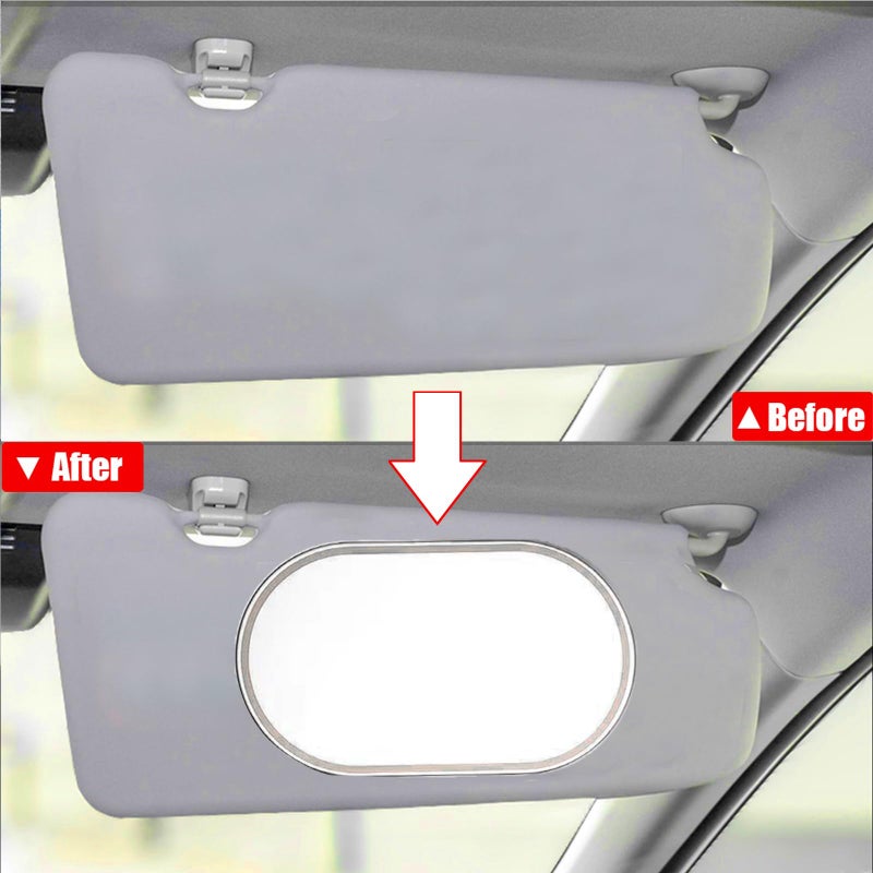 jaexest Car Sun Visor Mirror, Vehicle Cosmetic Makeup Mirror, Automotive Self-Adhesive Vanity Mirror for Truck,SUV（Oval) - Image 3
