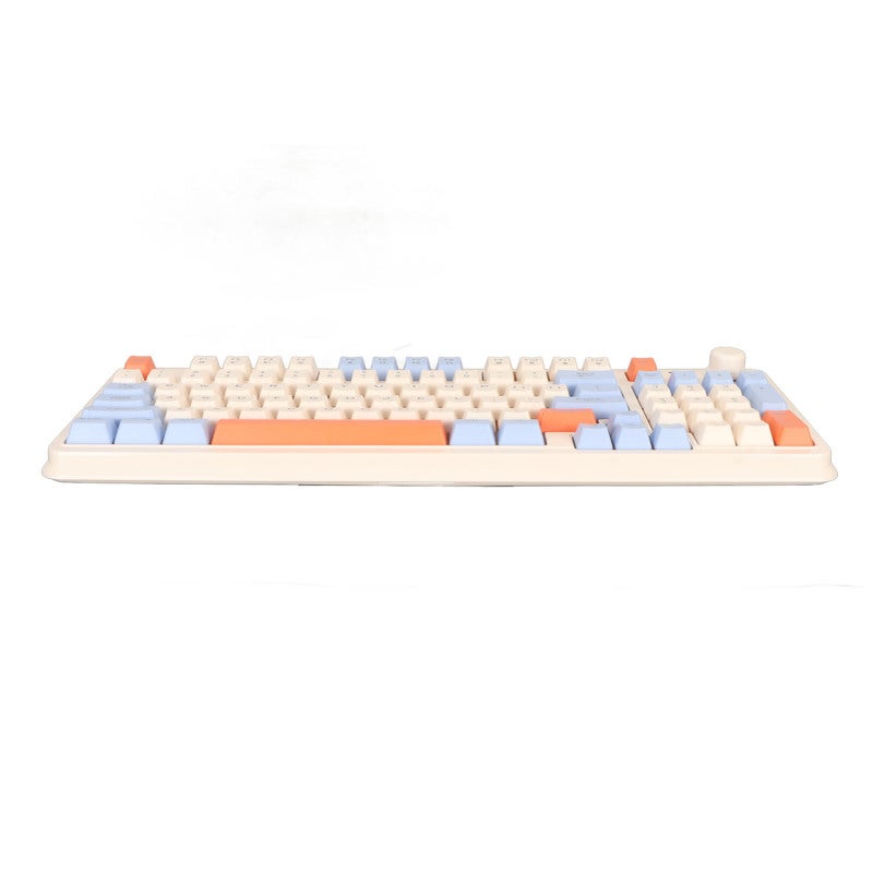 XUNFOX Gaming Keyboard 94 Keys Compact Layout Immersive Mixed Color Backlighting - Enhanced Mechanical Feel Wired Computer Keyboard for Office Notebook - Image 5