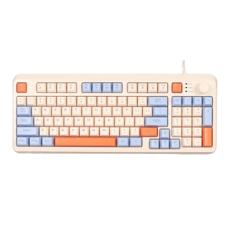 XUNFOX Gaming Keyboard 94 Keys Compact Layout Immersive Mixed Color Backlighting - Enhanced Mechanical Feel Wired Computer Keyboard for Office Notebook - Image 2