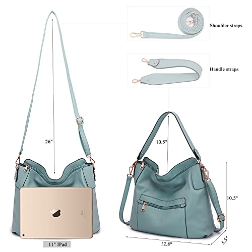 Idesort Large Crossbody Bags Ladies Shoulder Handbags Purse and Wallet Set for Women Totes Hobo Purses SkyBlue - Image 5