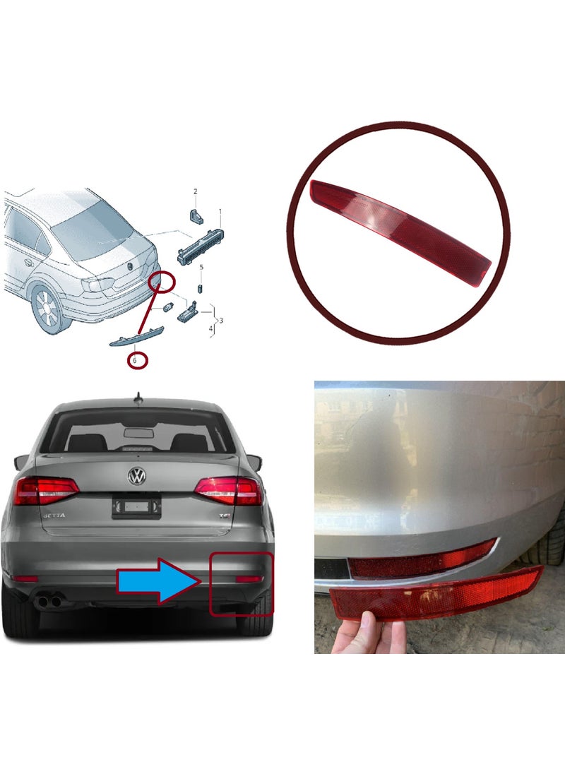 Bross Otomotiv - Bross Automotive BSP1077 Rear Bumper Reflector Right 5C6945106B For Vw Jetta 2015-2017 - Image 1
