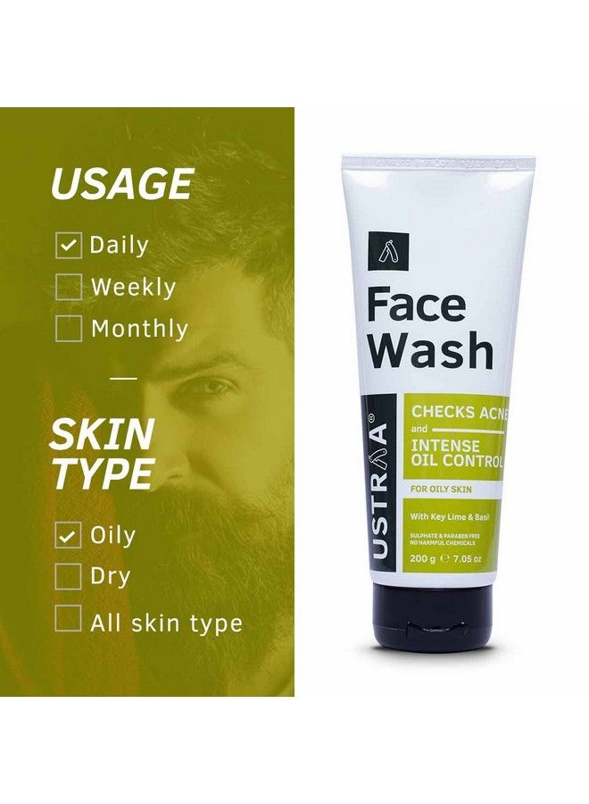 Ustraa Face Wash For Oily Skin 100G Especially For Oily Skin For Acneprone Skin No Sulphate No Paraben Checks Acne And Blackheads - Image 3