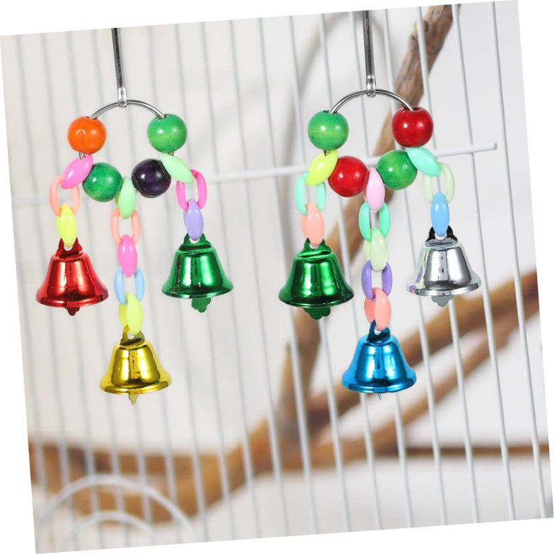 3 Pcs Bird Cage Hanging Bell Toys For Parakeets And Other Birds Play And Home Decoration - Image 4
