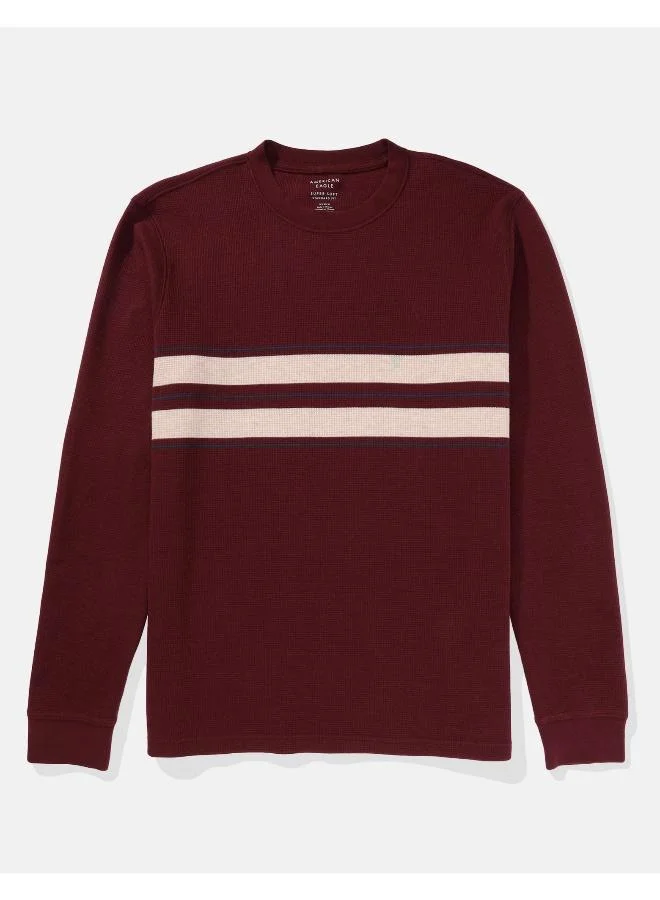 American Eagle AE Long-Sleeve Striped Thermal T-Shirt