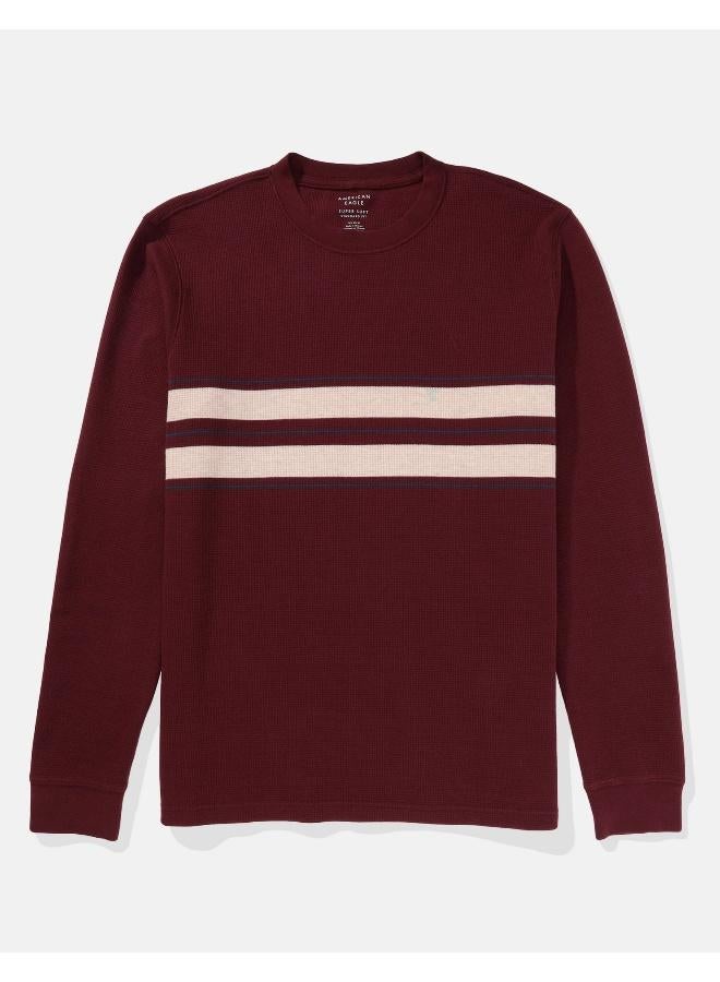 American Eagle AE Long-Sleeve Striped Thermal T-Shirt  - Image 3