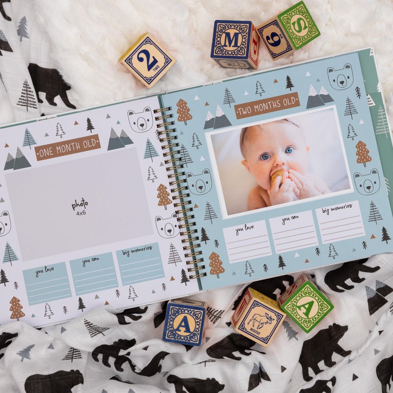 Pondering Pine Keepsake Baby Memory Book for Baby Boy or Girl â€“ Timeless Woodland Baby Journal Scrapbook Photo Album for First 5 Years â€“ Milestone Book to Record Every Event from Birth to Age 5 - Image 3