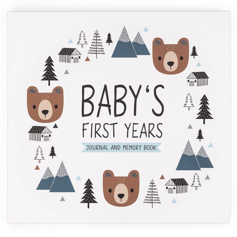 Pondering Pine Keepsake Baby Memory Book for Baby Boy or Girl â€“ Timeless Woodland Baby Journal Scrapbook Photo Album for First 5 Years â€“ Milestone Book to Record Every Event from Birth to Age 5 - Image 1