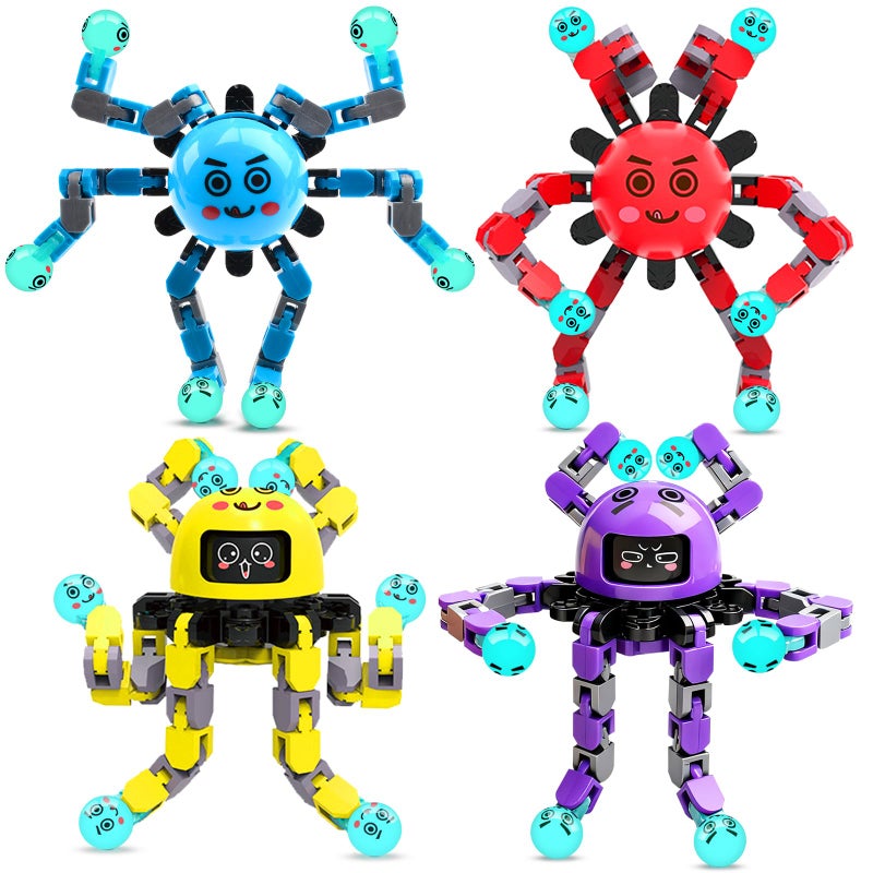 ASIOWELY Transformable Fidget Spinner Toys for Kids and Adults4 PCS Sensory Toy for Boys Girl ADHD Stress ReliefEaster Basket Stuffers Gifts Fingertip Gyros Birthdays Travel Party Favors for Teens - Image 3
