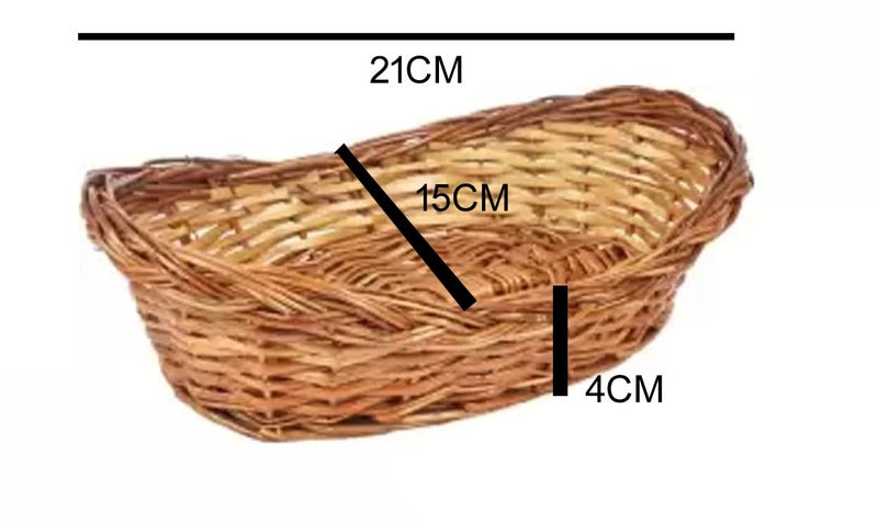 3A Featuretail Multipurpose Cane Basket for Kitchen Use Wood Fruit & Vegetable Basket, Flowers basket, Gift Packing (9InchX6Inch 3pc Set, Oval Shape Cane Basket) - Image 3