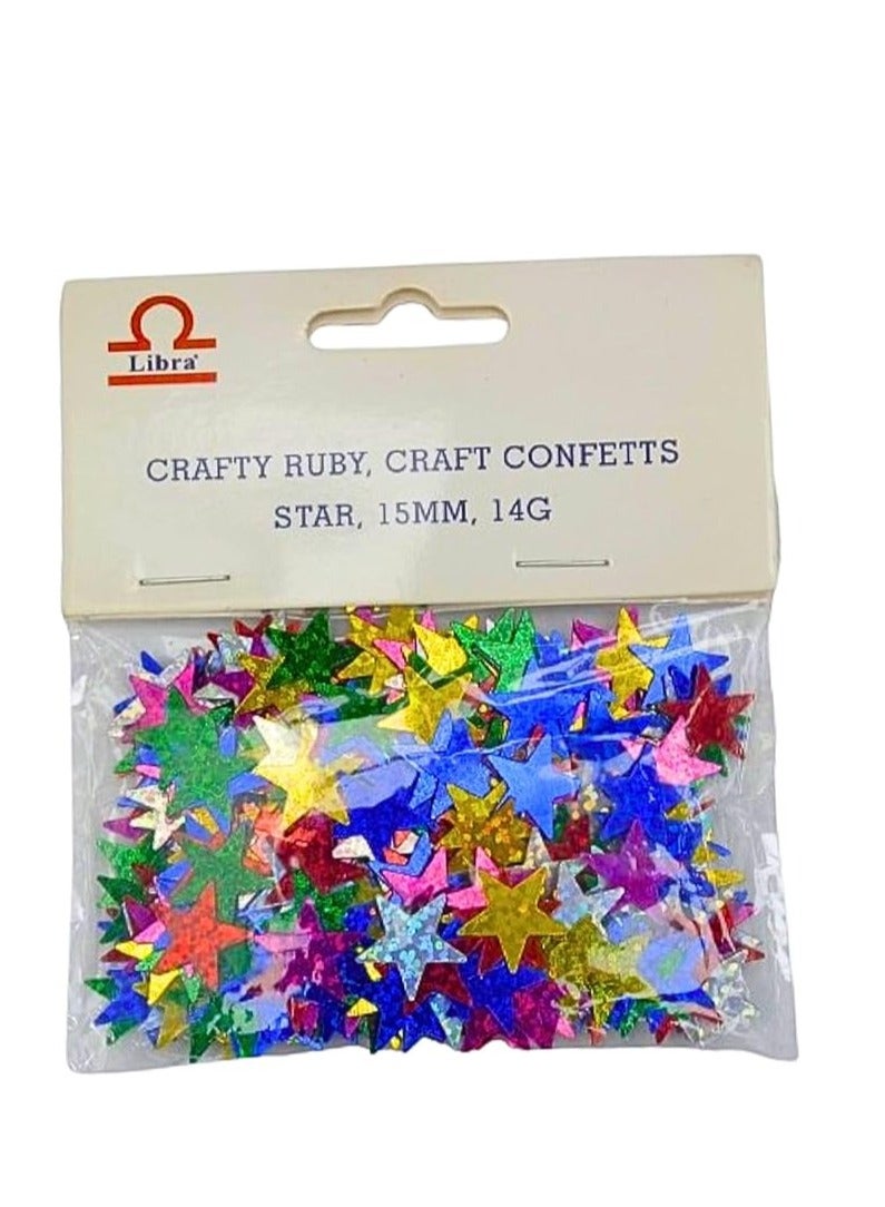 Libra CRAFTY RUBY CRAFT CONFETTS STAR 15MM 14GRAM - Image 1