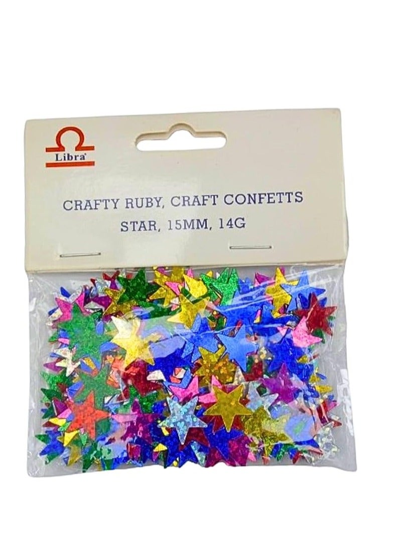 Libra CRAFTY RUBY CRAFT CONFETTS STAR 15MM 14GRAM - Image 2