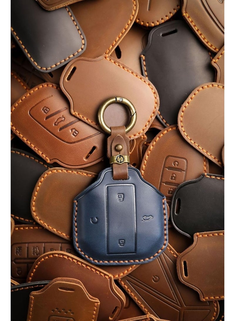 general Car Key Case Key Case Compatible with Jetour Freedom T1 T2 Traveler from 2025 Leather Key Case Key Cover Car Remote Control Key Fob 4 Buttons - Image 5