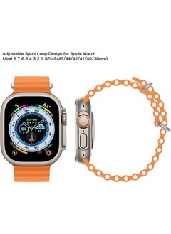 SHOPI Newest Silicone Ocean Watch Band For Apple Watch Series 8 7 6 5 4 3 2 1 SE Compatible With Apple Watch Band 38mm 40mm 41mm Replacement Women Mens, Sport  slides Strap for iWatch Ultra  - Image 2