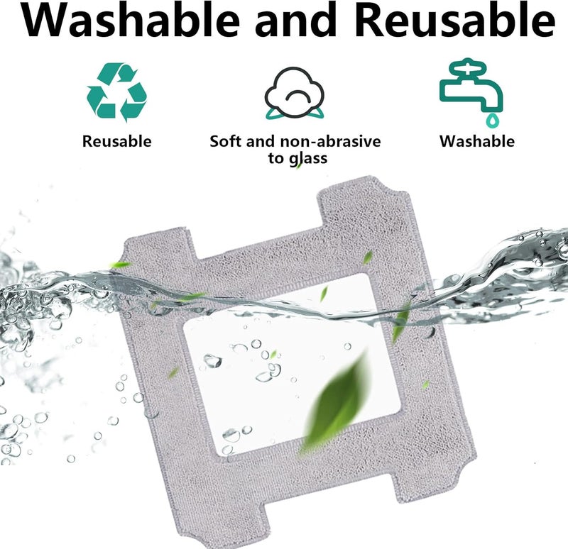 Winbot Replacement Cloths: 9 Gray Washable Reusable Robot Cleaning Cloths - Compatible With Winbot W1 W1 Pro W2 Omni Window Cleaning Robots for Window Maintenance and Robot Accessory Replacement - Image 4