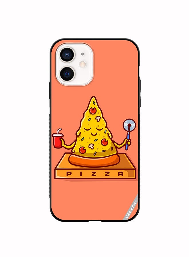 VR CREATIVE Protective Case Cover For Apple iPhone 12 mini Cute Pizza Yoga Design Multicolour - Image 1