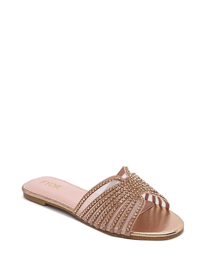 FYOR Stylish Radiating-Jewel Mesh Slide MY 397