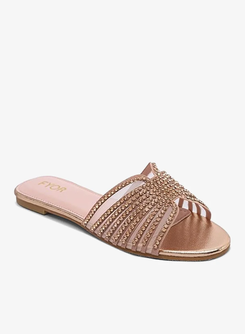 فايور Stylish Radiating-Jewel Mesh Slide MY 397