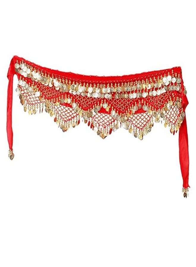 Belly dance belt (red and gold) - Image 3