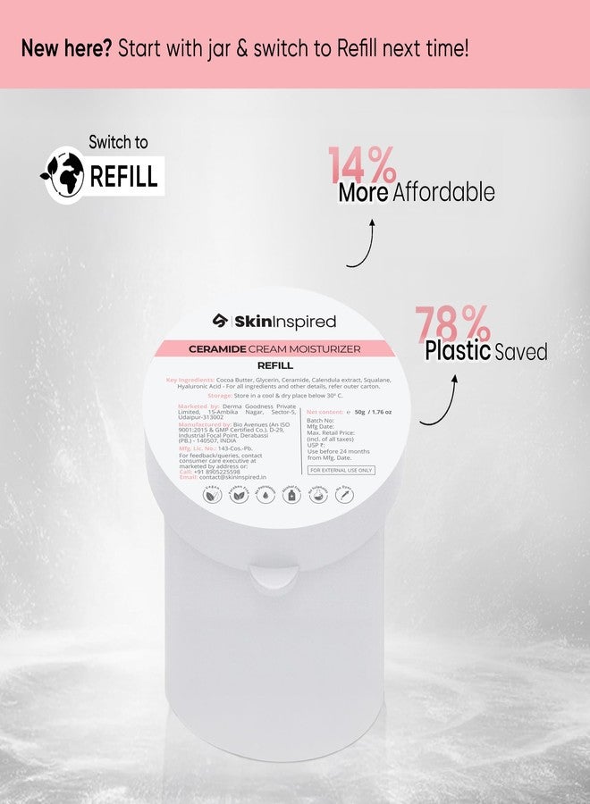 SkinInspired Ceramide Moisturizer Refill Cartridge | Deep Nourishment & Barrier Repair for Dry & Sensitive Skin | With Ceramides, Hyaluronic Acid & Squalane | Eco-Friendly & Cost-Saving Cartridge | 50g - Image 4