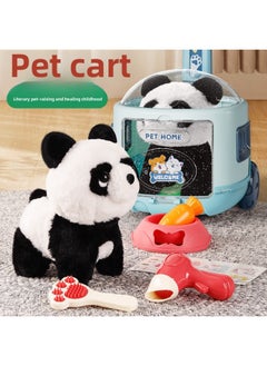 ماركة غير محددة صندوق دفع كبير من Moe Pet، كهربائي من القطيفة على شكل أرنب وهريرة وكلب باندا يمكنه المشي وذيل هزاز يمكن أن يستدعي ألعاب الأطفال - اللون: أحمر وأبيض  - Image 1