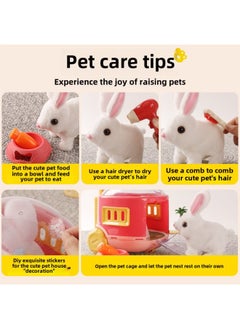 ماركة غير محددة صندوق دفع كبير من Moe Pet، كهربائي من القطيفة على شكل أرنب وهريرة وكلب باندا يمكنه المشي وذيل هزاز يمكن أن يستدعي ألعاب الأطفال - اللون: أحمر وأبيض  - Image 3