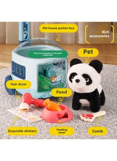 ماركة غير محددة صندوق دفع كبير من Moe Pet، كهربائي من القطيفة على شكل أرنب وهريرة وكلب باندا يمكنه المشي وذيل هزاز يمكن أن يستدعي ألعاب الأطفال - اللون: أحمر وأبيض  - Image 2