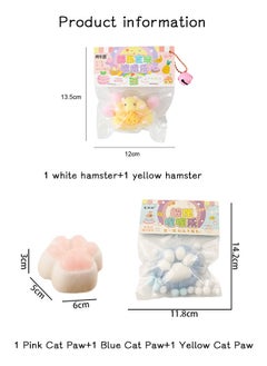 Haidue 5 Cute Squid Toys Designed with Hamsters and Random Color Cat Claws, A Heart Stopping and Adorable Toy to Reduce Stress  - Image 3