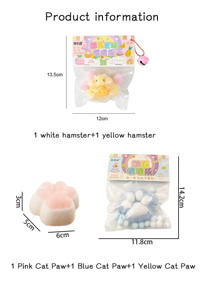 Haidue - 5 Cute Squid Toys Designed with Hamsters and Random Color Cat Claws, A Heart Stopping and Adorable Toy to Reduce Stress - Image 1