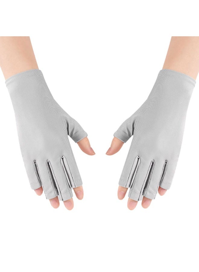 JZS UV Gloves for Nails - UPF80+ High-tech Professional UV Gloves for Manicures, Anti UVA & UVB 999+ UV Gloves for Gel Nail Lamp Skin Care Fingerless Gloves Prevent Hands from UV Harm - Image 1
