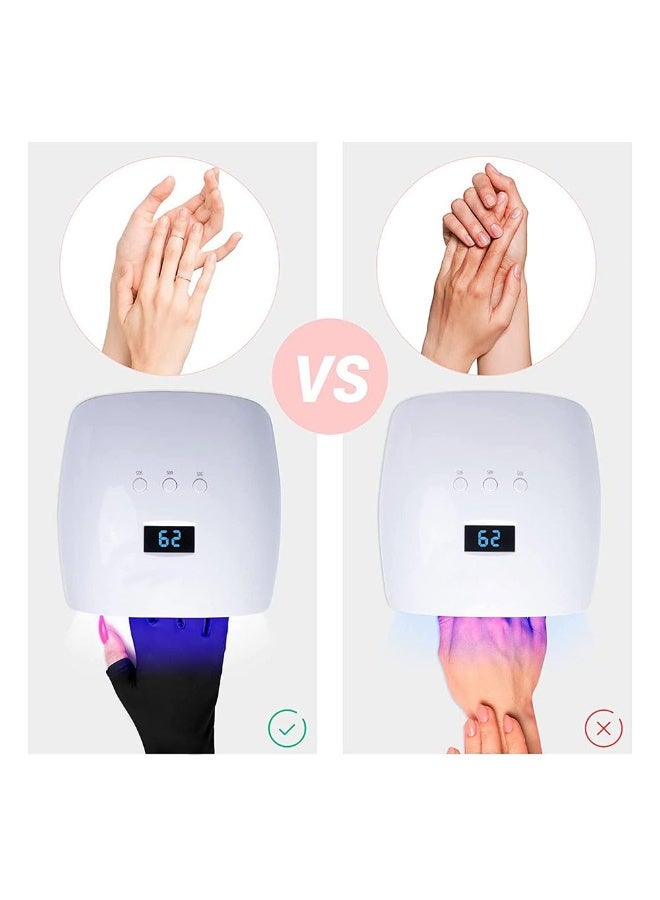 JZS UV Gloves for Nails - UPF80+ High-tech Professional UV Gloves for Manicures, Anti UVA & UVB 999+ UV Gloves for Gel Nail Lamp Skin Care Fingerless Gloves Prevent Hands from UV Harm - Image 5