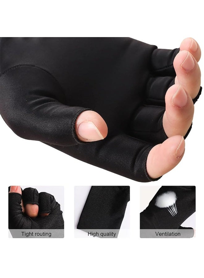 JZS UV Gloves for Nails - UPF80+ High-tech Professional UV Gloves for Manicures, Anti UVA & UVB 999+ UV Gloves for Gel Nail Lamp Skin Care Fingerless Gloves Prevent Hands from UV Harm - Image 3