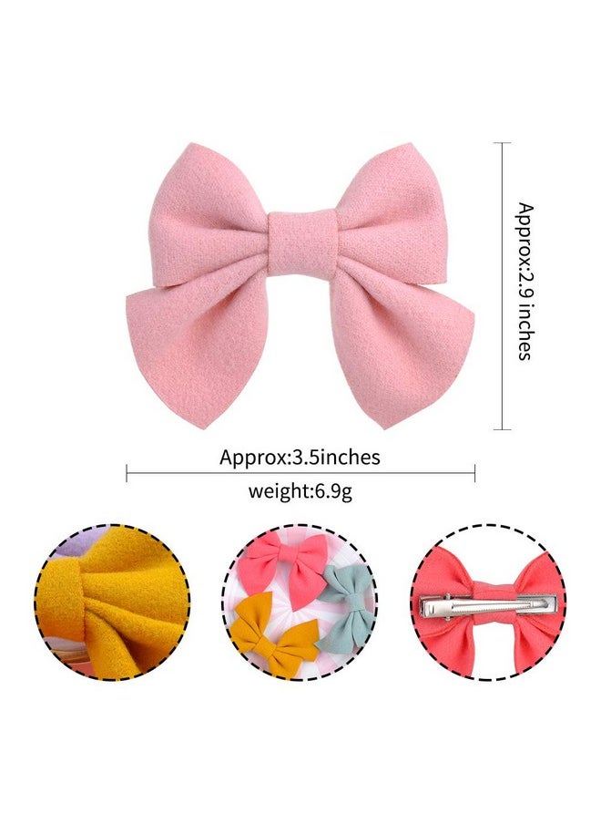 choicbaby 32Pcs/16Colors 3.5 Inches Baby Girls Hair Bows Clips Alligator Clips Felt Woolen Hair Barrettes Hair Accessories For Toddlers Infants Kids And Little Girls  - Image 3