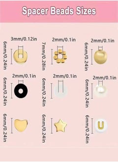 Generic Bracelet Making Kit, Clay Beads for Bracelet Making Pearls Gold Letter Beads for Bracelets Making Kit  Spacer Beads for Jewelry Bracelet Making Kit for Bracelets, Necklaces, Earrings, DIY  - Image 3