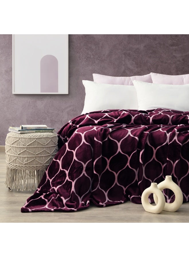 MORANO بطانية مورانو فيفا - نموذج مطبوع، 220x240 سم، رمي خفيف الوزن من بوليستر فائق النعومة مع لمسة أنيقة، ألوان عصرية، بطانية دافئة ومريحة للسرير أو الأريكة - Image 2