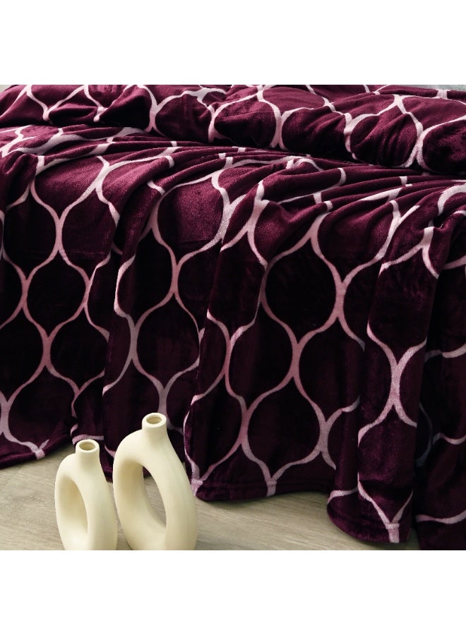 MORANO بطانية مورانو فيفا - نموذج مطبوع، 220x240 سم، رمي خفيف الوزن من بوليستر فائق النعومة مع لمسة أنيقة، ألوان عصرية، بطانية دافئة ومريحة للسرير أو الأريكة - Image 3