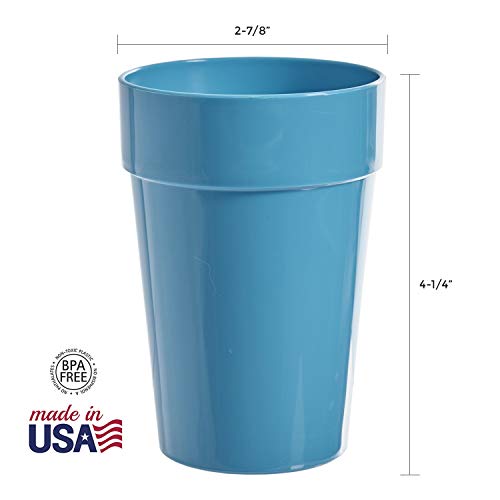 US Acrylic Spectrum Unbreakable Plastic 10 ounce Stackable Juice Tumblers in 8 Assorted Colors | Set of 16 Kids Drinking Cups | Reusable, BPA-free, Made in the USA, Top-rack Dishwasher Safe - Image 2