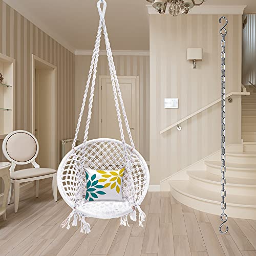 Patiofy Cotton Swing/ Swing For Adults And Kids/ Zula For Home Adults Balcony/ Jhula For Adults Balcony/ Swing For Living Room With 4Ft Long Hanging Chain With 2 S'Hooks White Jhoola ,66 Centimeters - Image 1