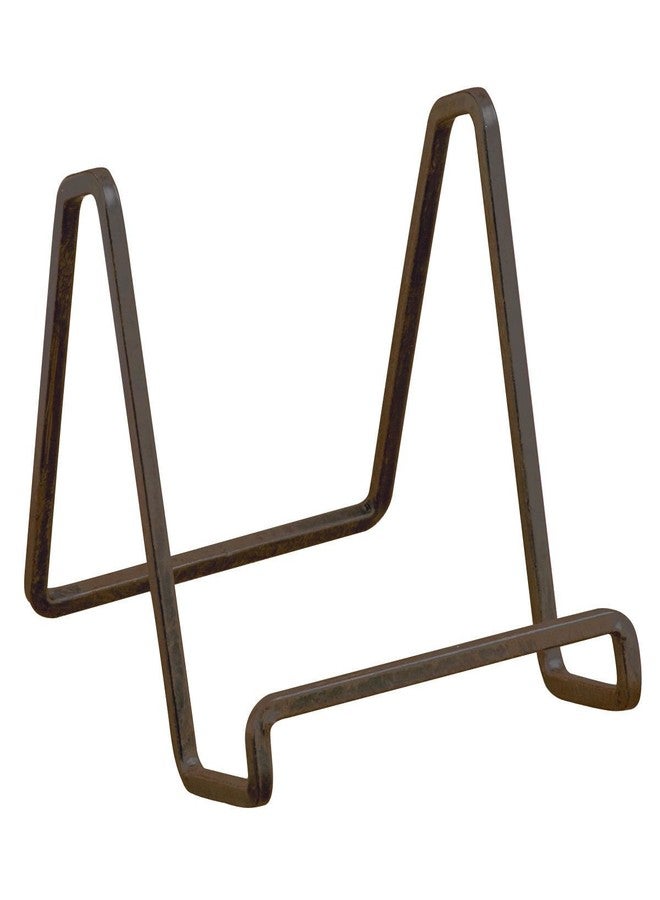 TRIPAR 4-Inch Metal Mahogany Painted Square Kitchen Book Holder/Stand, Wire Mini Easel, Small Photo Stands for Table, Display for Picture Frames, Plaques & Plates