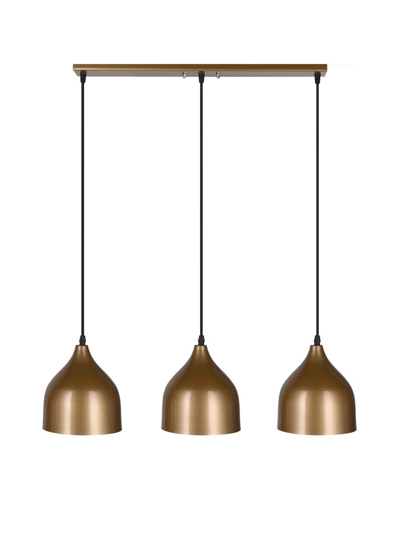 الروضة للإضاءة نجفة نعومى 3 لمبة | حديث ديكور LED E27 معلقة مصباح سقف اضاءة داخلية مصباح معلق دلاية سقف مودرن نجفة | مناسبة لأي غرفة | | اللون: دهبى | المقاس: 70x70 سم - Image 2