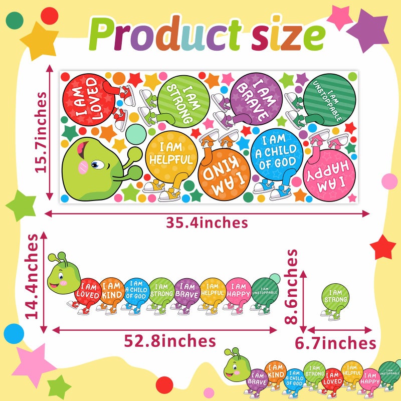 Haiddle Kids Wall Stickers Decor Colorful Inspirational Wall Decals Baby Nursery Wall Decal Peel and Stick Motivational I Am Quotes Walls Art Vinyl Decals Polka Dots Murals for Classroom Bedroom Decor - Image 4