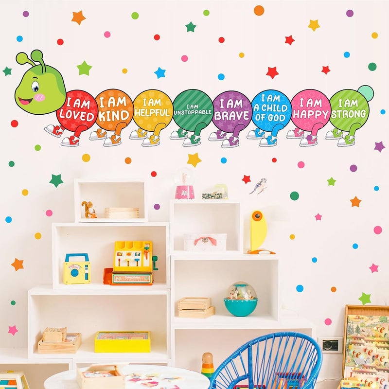Haiddle Kids Wall Stickers Decor Colorful Inspirational Wall Decals Baby Nursery Wall Decal Peel and Stick Motivational I Am Quotes Walls Art Vinyl Decals Polka Dots Murals for Classroom Bedroom Decor - Image 5