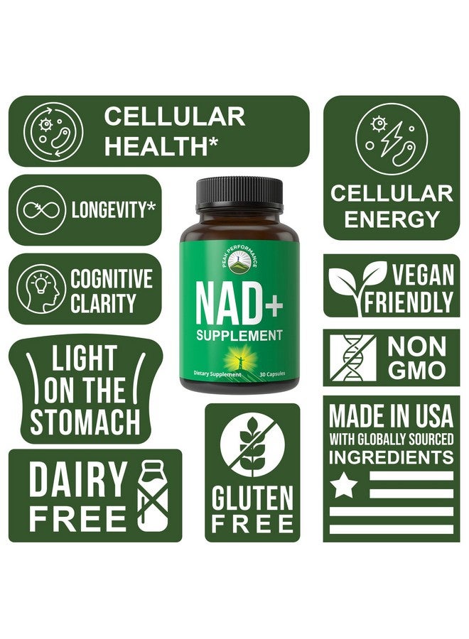 Peak Performance Ultra High Purity NAD Supplement For Women And Men. NAD+ Similar To Nicotinamide Riboside. Supports Energy, Brain Function, Healthy Aging & Longevity. Third Party Tested Non-GMO Supplements - Image 3