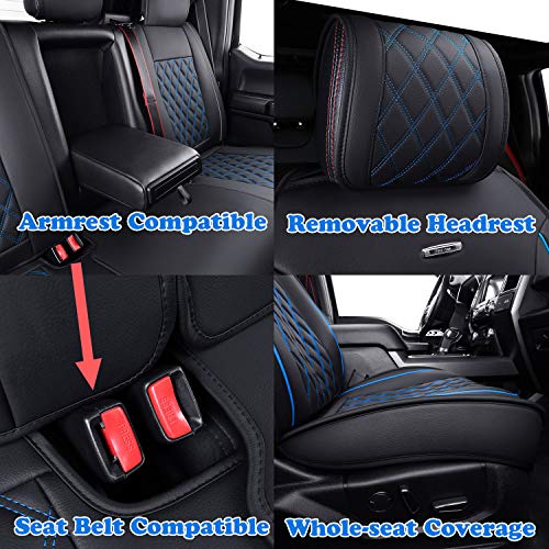 Aierxuan Car Seat Covers Full Set with Waterproof Leather, Automotive Vehicle Cushion Cover for Cars SUV Pick-up Truck Fit for 2009 to 2025 Ford F150 and 2017 to 2025 F250 F350 F450 - Image 5