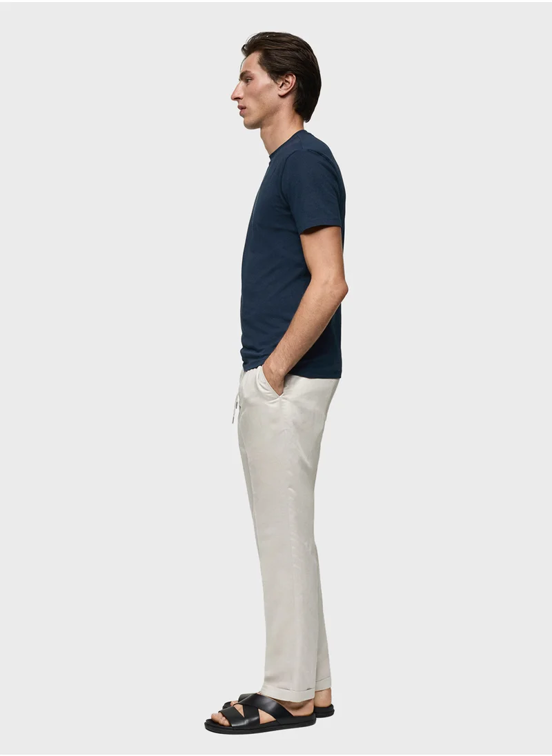 مانجو مان Essential Crew Neck Strech T-Shirt