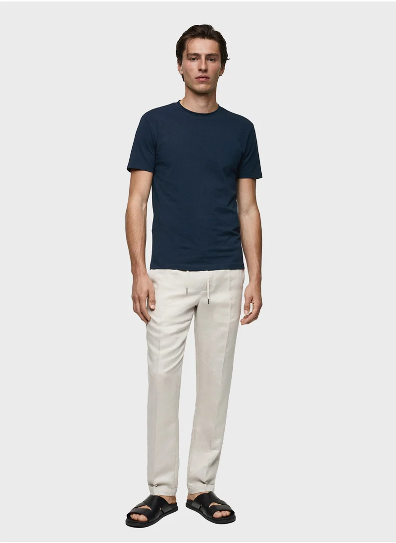 مانجو مان Essential Crew Neck Strech T-Shirt
