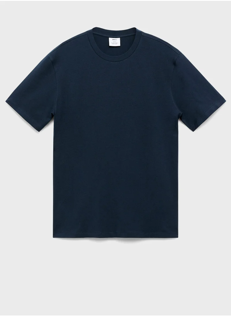 مانجو مان Essential Crew Neck Strech T-Shirt