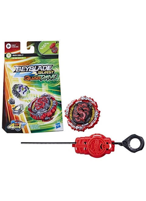 BEYBLADE Burst QuadDrive Wrath Cobra C7 Spinning Top Starter Pack - Defense/Attack Type Battling Game with Launcher, Toy for Kids