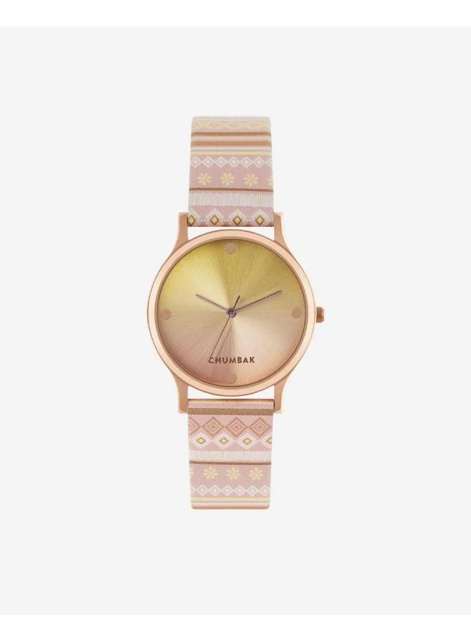 Chumbak TEAL by Chumbak Ombre Aztec Watch-Peach